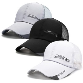 Aquzhou 3PCS Baseball Caps Mens, Baseball Cap for Men Women, Trucker Cap Mesh Back Adjustable Sports Casual Cap Breathable Summer Sun Visor Hat for Outdoor