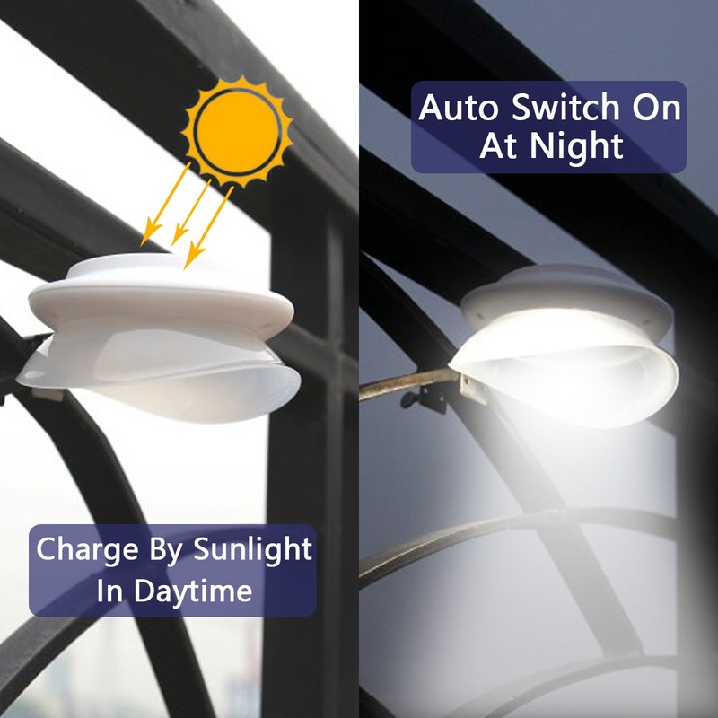 MOLEBIT Solar Gutter Lights Outdoor, 9 LED, Super Bright, Waterproof,