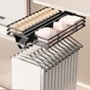 FKKPRVAX Pull Out Closet Rod with Basket, Closet Clothes Hanger