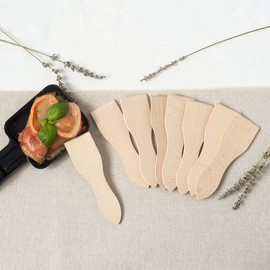 2 x 8 Hofmeister® Wooden Raclette Scraper, 13 cm, Protects Coated Raclette Pans, Heat-Resistant Raclette Spatula from Europe, Sturdy Raclette Accessories Made of Homemade Beech