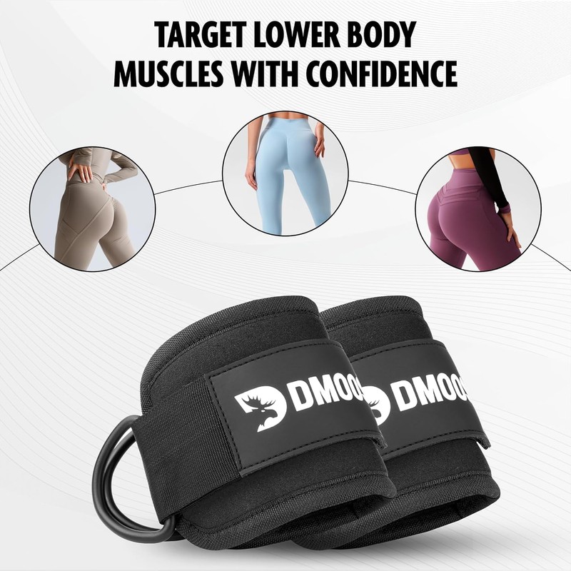 DMoose Fitness Ankle Straps for Cable Machines - One Size