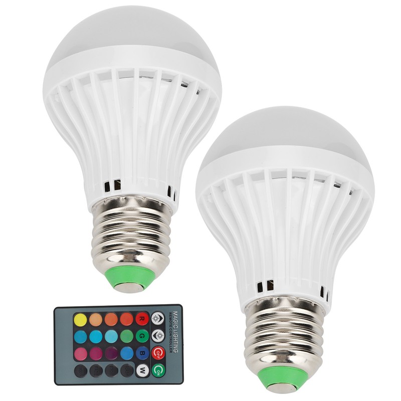 2Pcs E27 3W RGB Bulb Lamp Color Changing Bulb Light