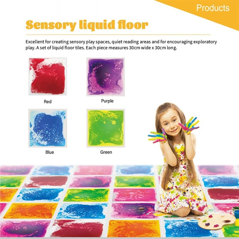 edusense Sensory Floor Tiles, Liquid Floor Tiles for Kids, Sensory