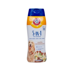 Arm & Hammer for Pets 5-in-1 Pet Shampoo with Conditioner, Vanilla Sandalwood Scent - Deodorizing, Skin Soothing, and Moisturizing Ingredients, Dog Oatmeal Shampoo with Aloe and Shea Butter, 20 Fl Oz