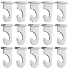 Morobor Aluminum Ceiling Hooks, 15PCS Drop-Ceiling Ceiling Hanger Track Clip Suspended Ceiling Hooks Metal T-Bar Hooks for Hanging Plants & Decorations, White