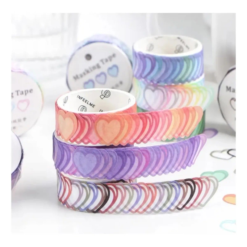Washi Tape Corazon Sticker Scrapbook Papeleria Bonita 1 Roll