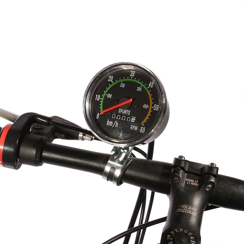 ZJchao New Resettable Analog Bike Speedometer Odometer Black Classic Style