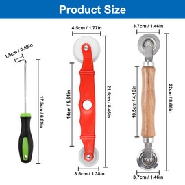 3 Stück Werkzeug Einzieher Einroller Set für Keder, Hand Spline Roller, Fliegengitter Kederwerkzeug, Doppelrad Kedereinroller, Spline Roller Hand Werkzeug für Fliegengitter Insektenschutz Ersatzteil