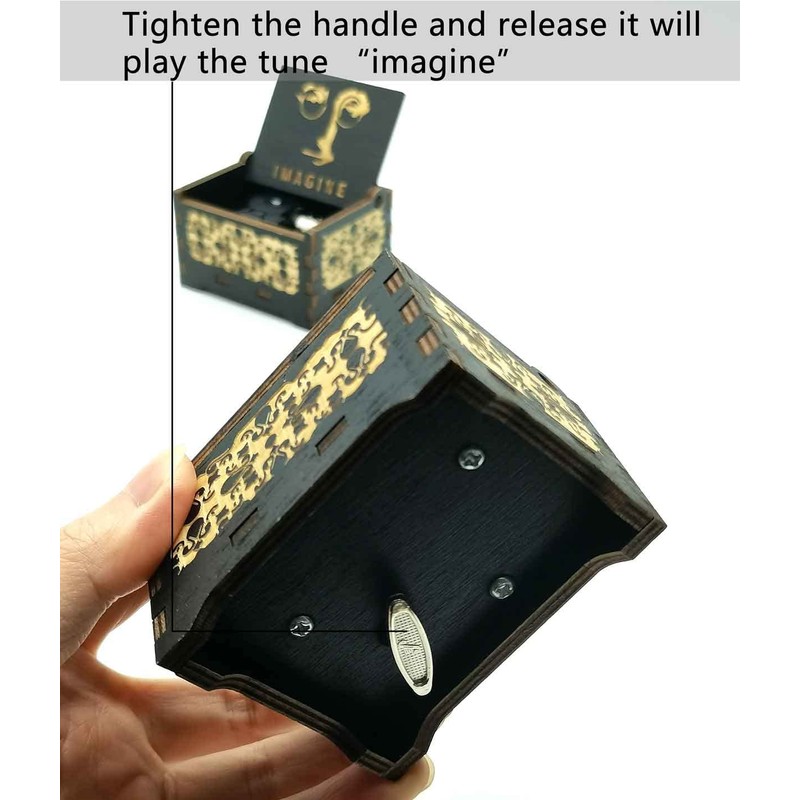 Imagine Music Box Imagine Music Box Wooden Engraved Gift Music
