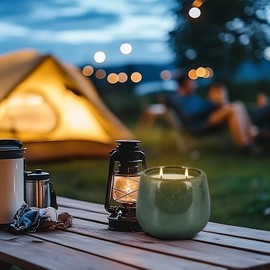 CAKETYCG 1 Pack Outdoor Citronella Candle Ceramic Mug |Outdoor - Safe for Picnic, Patio, Camping Adventures & Indoor, Great Gift Idea.