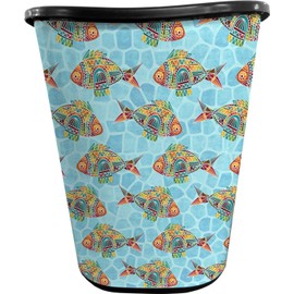 RNK Shops Mosaic Fish Waste Basket - Double Sided (Black)