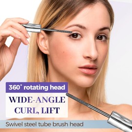 Máscara de Pestañas Ultimate Length Curl,Máscara de Pestañas de Fibra de Seda 4D de Larga Duración, para Pestañas Visiblemente Levantadas,Fórmula sin Grumos,a Prueba de Manchas y de Larga Duración (1PCS)