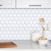 WalDecoo White 3D Hexagonal Peel and Stick Wall Tiles, 10