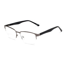 Rectangle Bifocal Reading Glasses in Grey/Black by Readers.com | The Polk | +2.50