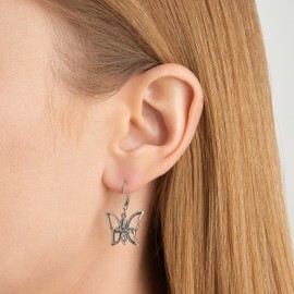 MORGAN & PAIGE Celtic Knot Dangle Earrings for Women - 925 Sterling Silver Drop Earring Design, Lightweight and Hypoallergenic for Sensitive Ears with Secure Clasp - Butterfly Sterling Silver