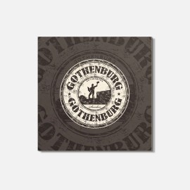 Unbranded Gotheburg City Sweden Grunge Travel 4'' X 4'' Square Wooden Coaster
