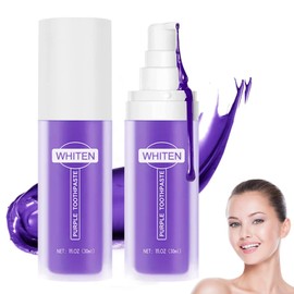 Herosmile v34 Colour Correction Serum Toothpaste Purple Toothpaste White Teeth Purple Teeth Whitening Colour Corrector Tooth Stain Removal Whitening Pack of 2