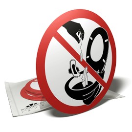 Do not throw toilet bowl sticker 6 round stickers 9.5cm