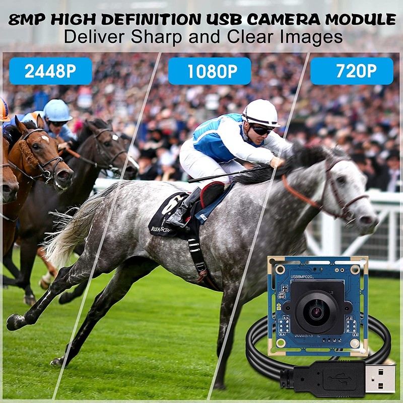 ELP 8mp USB Camera Module 2448p Webcam Board 180 Degree