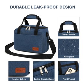 Riley Joy 8.5 L Portable Insulated Insulated Waterproof Picnic Bag with Adjustable Shoulder Strap Foldable Cooler Bag for Children and Adults (Blue)