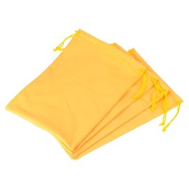 YOKIVE 4 Pcs Ski Goggle Bags, Sport Microfiber Snow Goggles Case Covers Storage Sleeves Drawstring Pouches for Sunglass Lens (Yellow, 7.1"x10.6")