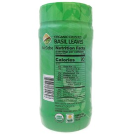 McCabe Organic Sun-Dried Crushed Basil Leaves - Dried Basil Leaves | Rich with Fiber & Minerals | USDA and CCOF Certified | Product of USA | 75g