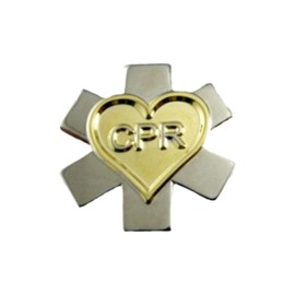 CPR Lapel Pin with Deluxe Backing Cardio Pulmonary Resuscitation - A 06