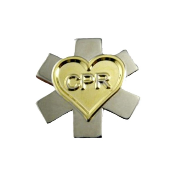 CPR Lapel Pin with Deluxe Backing Cardio Pulmonary Resuscitation -