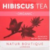 Natur Boutique Organic Hibiscus Tea Sachets, 1 Pack of 20