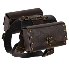 HiiFeuer accesorio de ropa de perro de piel sintética medieval, disfraz divertido intercambiable, ropa de la edad media para Perro (café oscuro B)