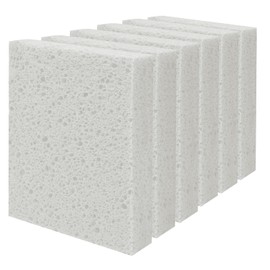 Cellulose Sponges, Large Size 4" x 6" x 1" - Heavy Duty Scrub Kitchen Sponge, Clean Tough Messes Without Scratching Kitchen Cleaning Pads, Pop Up Eco DIY (6 Pack), White