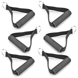 ABINECS Fitness Handle Set of 6 Exercise Training Cable Grips (Black)