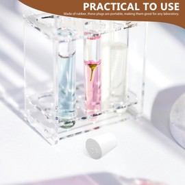 TOPPERFUN 50Pcs Rubber Stoppers, 5 Sizes of Solid Test Tube Flask Stoppers, Tapered Waterproof Plugging and Sealing Plugs (000#+00#+0#+1#+4# 10 Each)