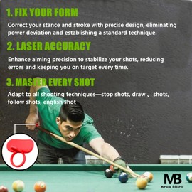 Professional Billiards Training Aids Ring, Improve Pool Skills Perfect for Beginners & Intermediate Players Billiard Practice Tools -Silicone Trainer for Pool Table Cues Accessories and Equipment