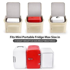 LaiMoney Case for Mini Fridge,Case Compatible with Portable Car Refrigerator/Makeup Fridge,Protective Case Suitable for Mini Portable Compact for Bedroom,Office,Road Trips (Cream Color)