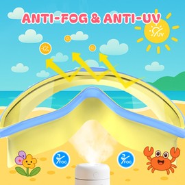 YLKJSWIM Kids Swim Goggles with Silicone Swim Cap, Swimming Goggles Cap Set for Kids 3-8, Large Frame Anti-Fog Anti-UV Leaking pool goggles for Boys Girls Youth Toddler