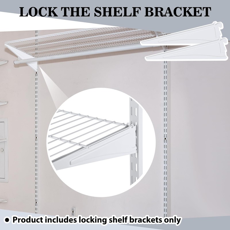 Wonderjune Adjustable Locking Shelf Bracket 16 Inch Shelf Brackets Heavy