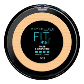 Maybelline Base Maquillaje en Polvo Fit Me Matte,12 gr, matifica, control brillo 16h, minimiza poros                                                  