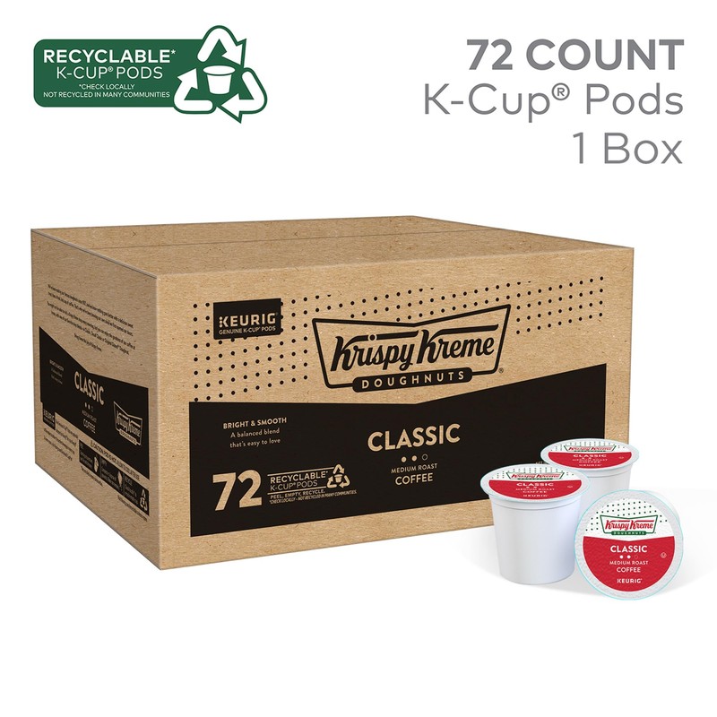 Krispy Kreme Classic, Single-Serve Keurig K-Cup Pods, Medium Roast Coffee,