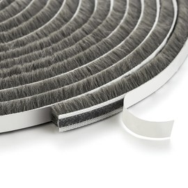 16 Ft Window Seal Strip, 0.2 inch x 0.35 inch Sliding Door Weather Stripping Window Seal, Pile Self Adhesive Window Weather Stripping,Door Noise Blocker, Grey