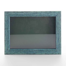 Rustic Blue 6x8 Shadow Box Solid Wood Picture Frame with Green Acid-Free Backing UV Acrylic & Hanging Hardware | 3/4" Usable Depth