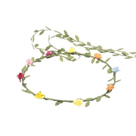 Women's Simulated Rose Flower Wreath Bridesmaid Floral Crown Headband Headpiece for Seaside Weddings Travel Photography (Colorful, Pack of 1)