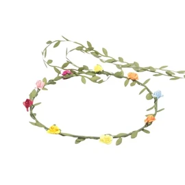 Women's Simulated Rose Flower Wreath Bridesmaid Floral Crown Headband Headpiece for Seaside Weddings Travel Photography (Colorful, Pack of 1)