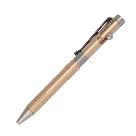 SAMFUNG Stick Ballpoint Pen Solid Brass EDC Pen, Pocket Rollerball Signature Pen with Black Ink Refill for Writing Stationery Gift Office Business