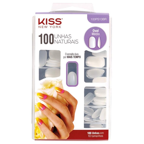 Kiss Products 100 Full Cover Nails, Active Oval, 0.24 Pound