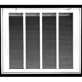 HVAC Premium 20'' X 20'' Steel Return Air Filter Grille for 1'' Filter - Easy Plastic Tabs for Removable Face/Door - HVAC Duct Cover - Flat Stamped Face - White [Outer Dimensions: 22 5/8"w X 22 5/8"h]