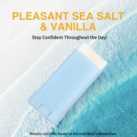 FATAZEN Natural Aluminum-Free Deodorant For Sensitive Skin, Gentle Long Lasting Odor Control Deodorant Stick With Charcoal & Shea Butter For Women & Men, Pleasant Sea Salt & Vanilla Traval Size 0.53oz