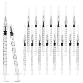 100Pack 1ml Luer Lock Lab Syringes Supplies with 27Ga 0.5Inch, Individually Sealed Packed