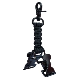 KUNN Double End Tactical Glove Clips Work Glove Holders Hardhat Holder for Heavy Duty Belt,Outdoor Backpack,Gifts for Firefighter & Police, Black