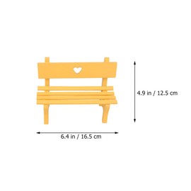 Happyyami 2pcs Small Chair Wood Miniature Bench Accessories Dollhouse Wood Chairs Wood Chair Fairy Dollhouses Micro Landscape Bench House Gadgets Home Stuff House Kits Sand Table Wooden